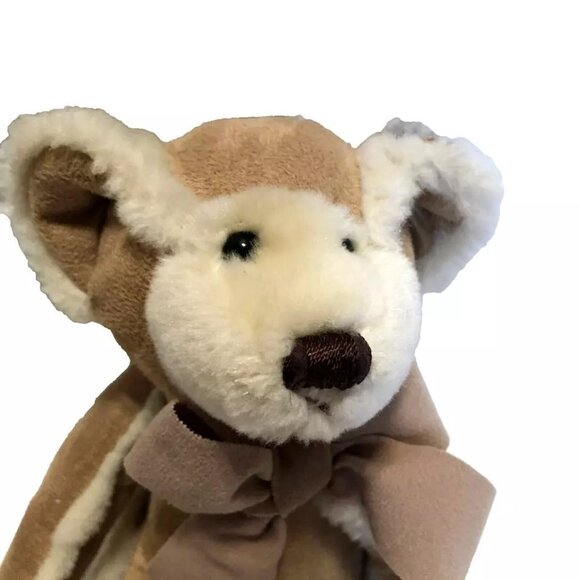 BATH & BODY WORKS TEDDY BEAR SHERPA FAUX SUEDE STUFFED ANIMAL PLUSH 9" VERY CUTE - Picture 2 of 5
